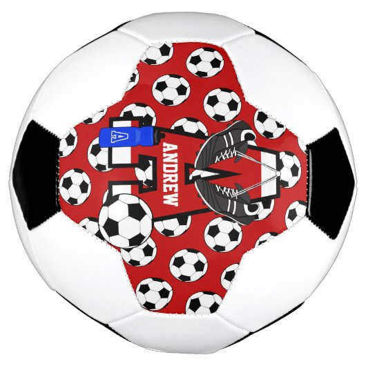 サッカーパーソナライズされたのモノグラム文字A サッカーボール (回転)