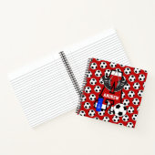 サッカーパーソナライズされたのモノグラム文字A ノートブック (内部)