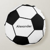 サッカーパーソナライズされたの丸枕 ラウンドクッション (正面)