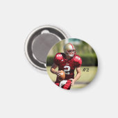 サッカーパーソナライズされたの写真と番号 マグネット (正面/裏面)