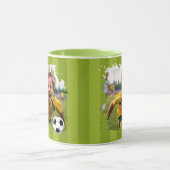 サッカーパーソナライズされたの写真 – 名前をカスタムすると画像 マグカップ (中央)