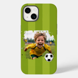サッカーパーソナライズされたの写真 – 名前をカスタムすると画像 Case-Mate iPhone 14ケース