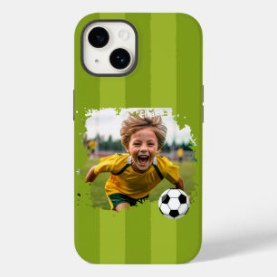 サッカーパーソナライズされたの写真 – 名前をカスタムすると画像 Case-Mate iPhone 14ケース