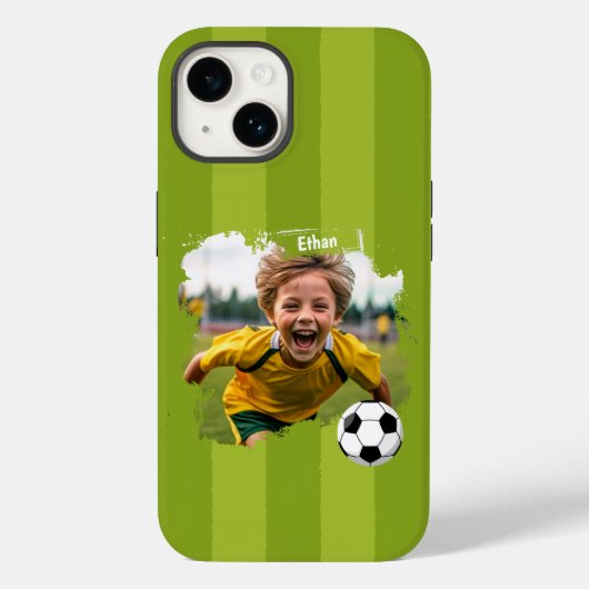サッカーパーソナライズされたの写真 – 名前をカスタムすると画像 Case-Mate iPhoneケース (裏面)