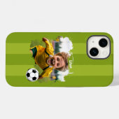 サッカーパーソナライズされたの写真 – 名前をカスタムすると画像 Case-Mate iPhoneケース (裏面 (横))