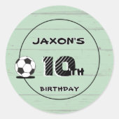 サッカーパーソナライズされたの名前と年齢 ラウンドシール (正面)
