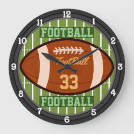サッカーパーソナライズされたの名前と番号2.0 ラージ壁時計