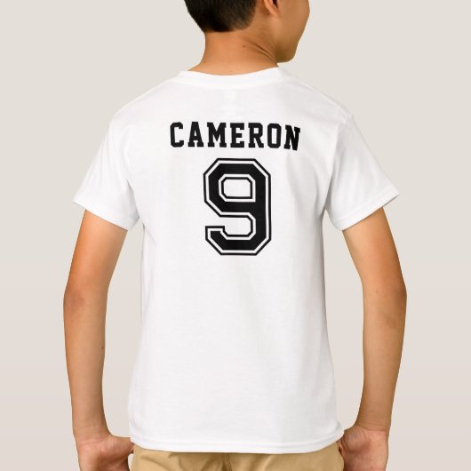 サッカーパーソナライズされたの名前サッカー母チーム誕生日 Tシャツ (裏面)