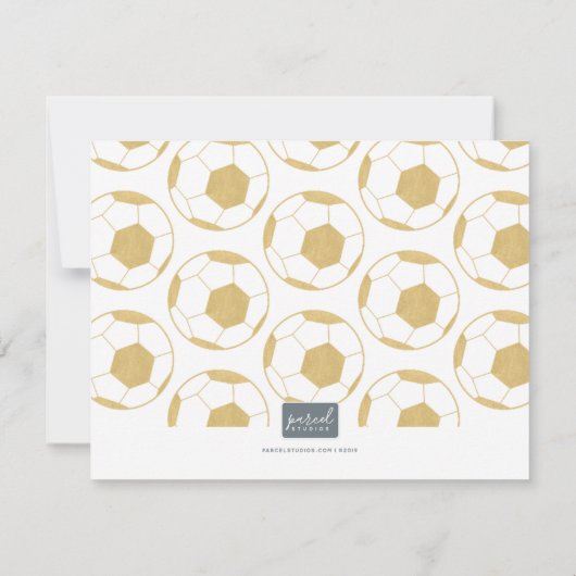 サッカーパーソナライズされたの名前スポーツのギフト ノートカード (裏面)