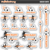 サッカーパーソナライズされたの名前ラベル |学校 シール (正面)