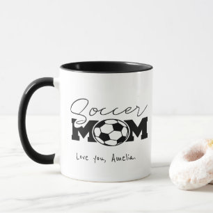 サッカーパーソナライズされたの母親に誇りを持った最適 マグカップ