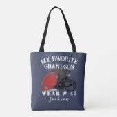 サッカーパーソナライズされたの祖父母ことわざの名前 トートバッグ (裏面)