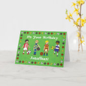 サッカーパーソナライズされたの誕生日カード カード (黄色い花)