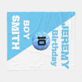 サッカーパーソナライズされたの誕生日スポーツ フリースブランケット (正面(横))