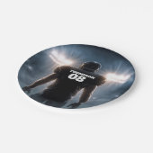 サッカーパーソナライズされたの誕生日パーティー ペーパープレート (アングル)