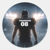 サッカーパーソナライズされたの誕生日パーティー ラウンドシール (正面)