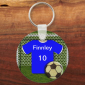 サッカーパーソナライズされたをテーマにしたキーチェーン キーホルダー (正面)
