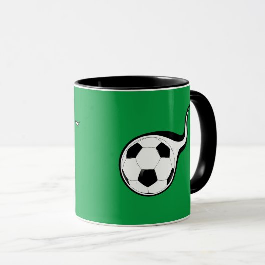 サッカーパーソナライズされたをテーマにしたコーヒーマグ杯スポーツ マグカップ (正面右)