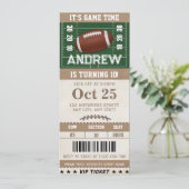 サッカーパーソナライズされたをテーマにした誕生日チケット 招待状 (スタンド正面)