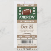 サッカーパーソナライズされたをテーマにした誕生日チケット 招待状 (正面)