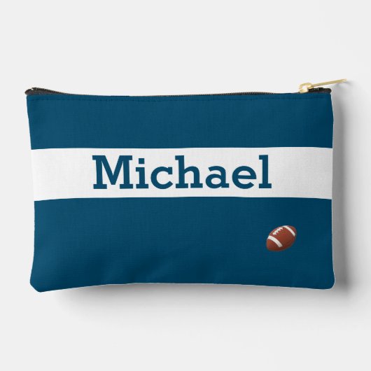 サッカーパーソナライズされたをテーマにした鉛筆入れ アクセサリーポーチ (裏面)