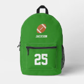 サッカーパーソナライズされたをテーマにした プリントバックパック (正面)