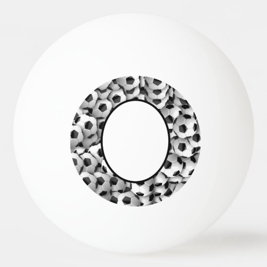 サッカーパーソナライズされたをテーマにした 卓球ボール (正面)