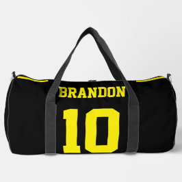サッカーパーソナライズされたイエローモダンプリントバックパック ダッフルバッグ