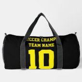 サッカーパーソナライズされたイエローモダンプリントバックパック ダッフルバッグ (裏面)