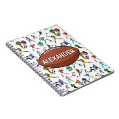 サッカーパーソナライズされたイラストレーションパターン ノートブック (右側)