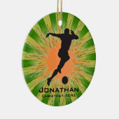 サッカーパーソナライズされたオーナメント セラミックオーナメント (右)