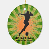 サッカーパーソナライズされたオーナメント セラミックオーナメント (左)