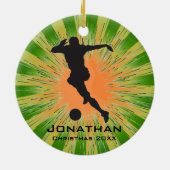 サッカーパーソナライズされたオーナメント セラミックオーナメント (裏面)