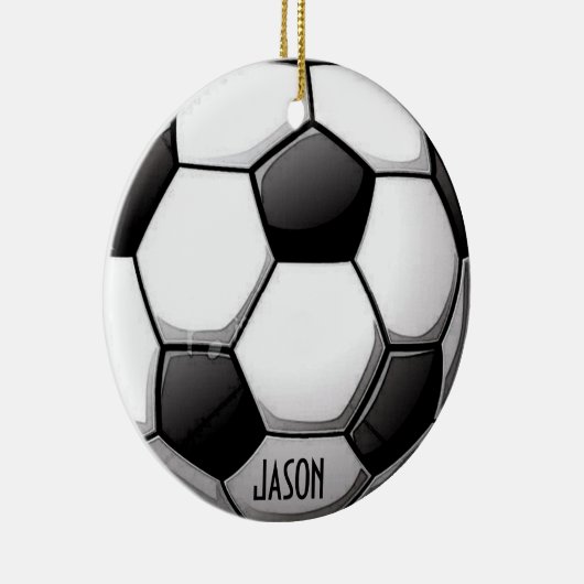 サッカーパーソナライズされたオーナメント セラミックオーナメント (右)