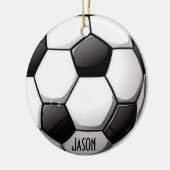 サッカーパーソナライズされたオーナメント セラミックオーナメント (左)