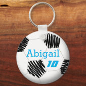 サッカーパーソナライズされたキーチェーン キーホルダー (正面)