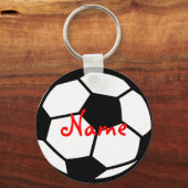 サッカーパーソナライズされたキーホルダー |名前の追加 キーホルダー (正面)
