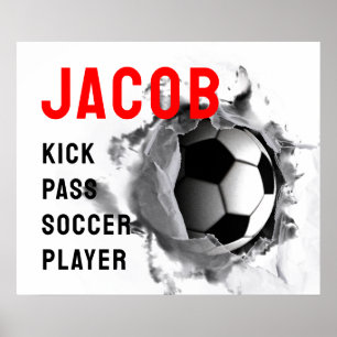 サッカーパーソナライズされたギフトアイディア ポスター
