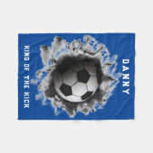サッカーパーソナライズされたギフトフリースブランケット フリースブランケット (正面(横))