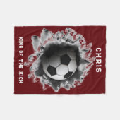 サッカーパーソナライズされたギフトフリースブランケット フリースブランケット (正面(横))