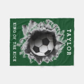 サッカーパーソナライズされたギフトフリースブランケット フリースブランケット (正面(横))
