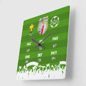 サッカーパーソナライズされたギフト子供へ、カスタムフットカード スクエア壁時計 (傾斜)