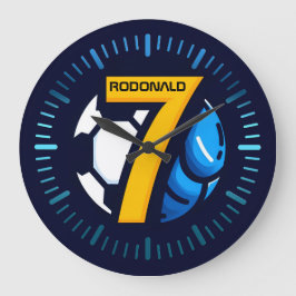 サッカーパーソナライズされたギフト、サッカー7 ラージ壁時計