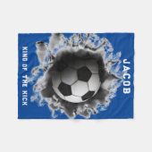 サッカーパーソナライズされたギフト フリースブランケット (正面(横))