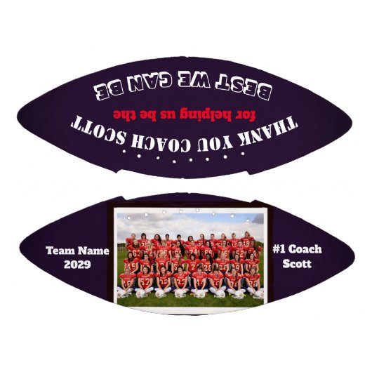 サッカーパーソナライズされたコーチのチーム写真ありがとう アメリカンフットボール (パネル)
