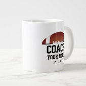 サッカーパーソナライズされたコーチの感謝ジャンボ ジャンボコーヒーマグカップ (正面右)