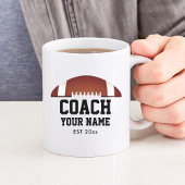 サッカーパーソナライズされたコーチの感謝ジャンボ ジャンボコーヒーマグカップ