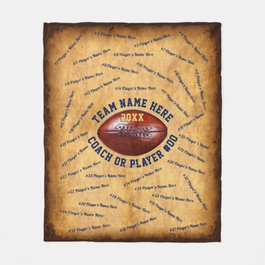 サッカーパーソナライズされたコーチギフトアイディアまたは選手 フリースブランケット (正面)