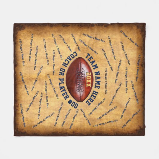 サッカーパーソナライズされたコーチギフトアイディアまたは選手 フリースブランケット (正面(横))