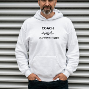 サッカーパーソナライズされたコーチタイポグラフィ名前をカスタムする パーカ
